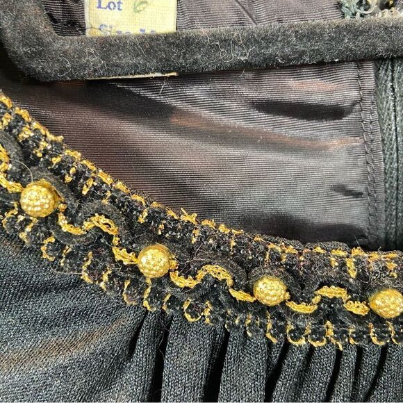 Vintage 60’s/70’s Union Made Black and Gold High‎ Neck Maxi Dress Size small - Picture 10 of 16